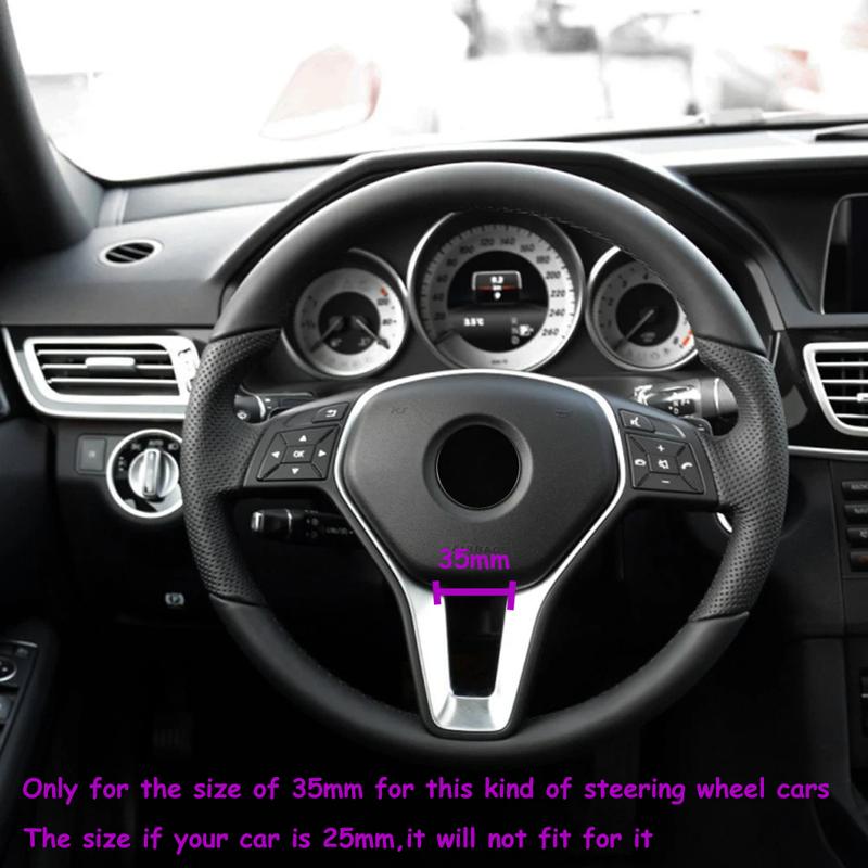 35MM W176 W246 W204 X204 W212 W207 W156 W117 Interiör Bil Ratt Kolfiberöverdrag Panel Trim För Mercedes Benz