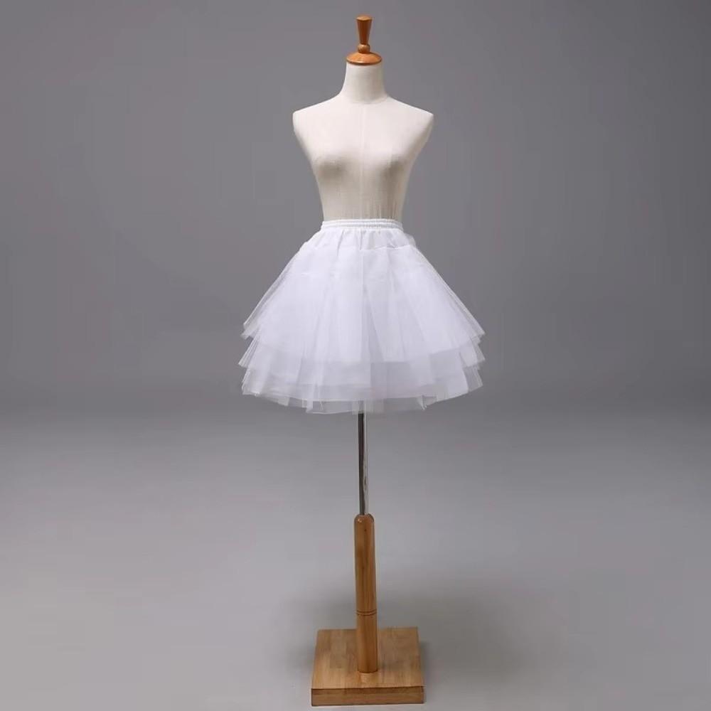 Fashion Lolita Petticoat Short Without hoop Underskirt Crinoline Breathable White Crinoline Skirt Women Girls