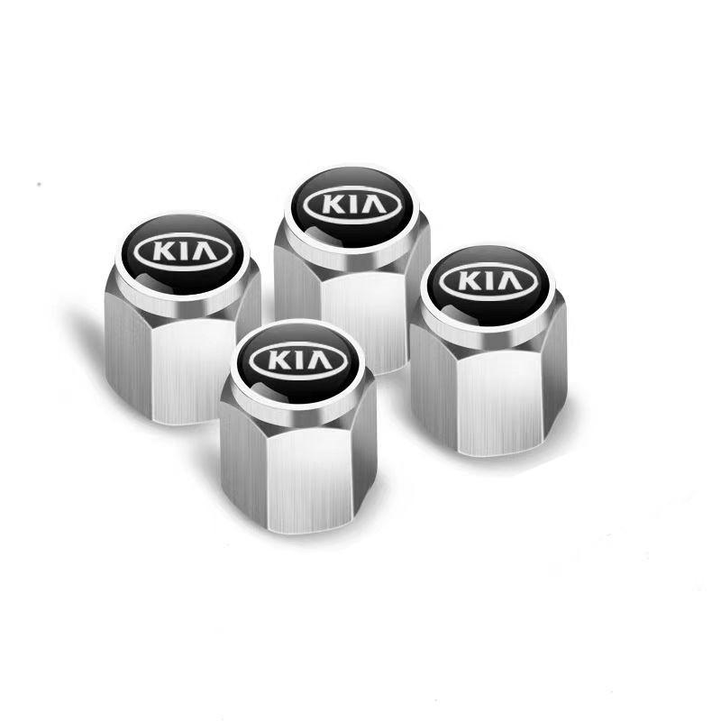 Set von 4 Metall-Autoreifen-Ventilkappen Ventilschaft-Abdeckungen Auto Zubehör Styles für Kia Sportage Rio Ceed Picanto K5 K9 Sorento