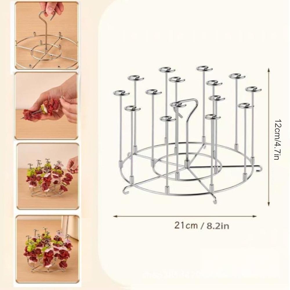 High Quality Stainless Steel Air Fryer Skewer Stand Detachable String Grill Vertical Grill Rack Skewer Holder 6Qt 8Qt