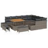 Garden Sofa Set with Cushions 12 Pcs Grey Poly Rattan