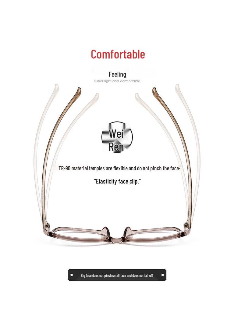Korean TR6811 Ultralight TR90 Colorful Large Transparent Eyeglass Frame for Students