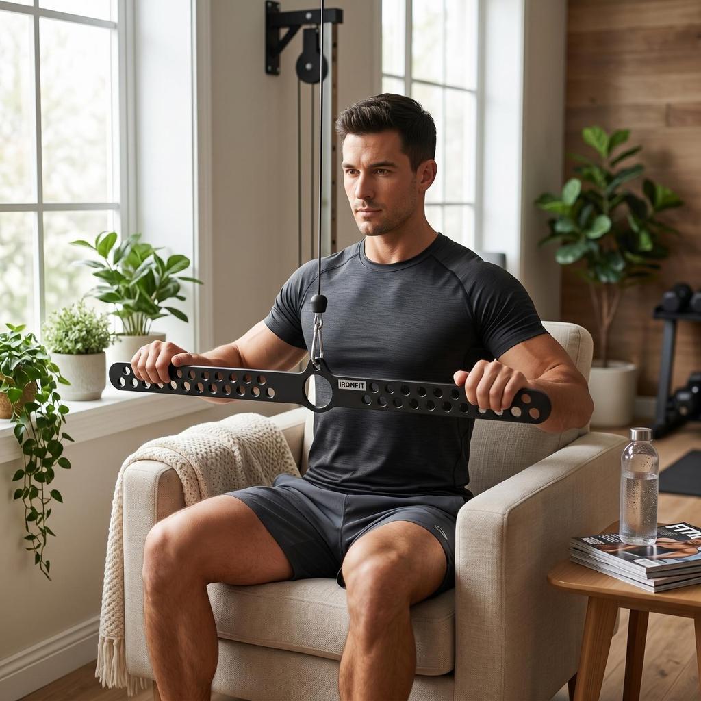 LAT Pull Down Bar with Multiple Holes Multi-Position Grip Pull-down for