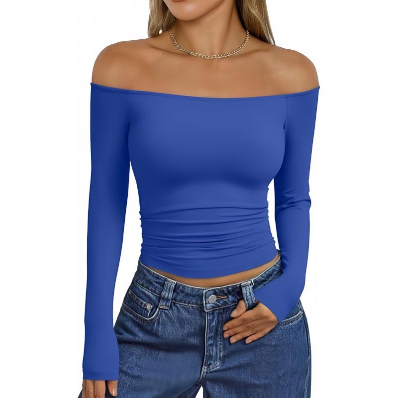 2025 Trendy One-Shoulder Long Sleeve Slim Fit Women's T-Shirt