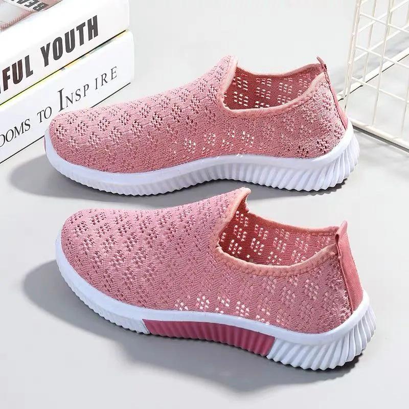 2023 Women's Breathable Mesh Running Shoes - Lightweight White Sneakers for Summer