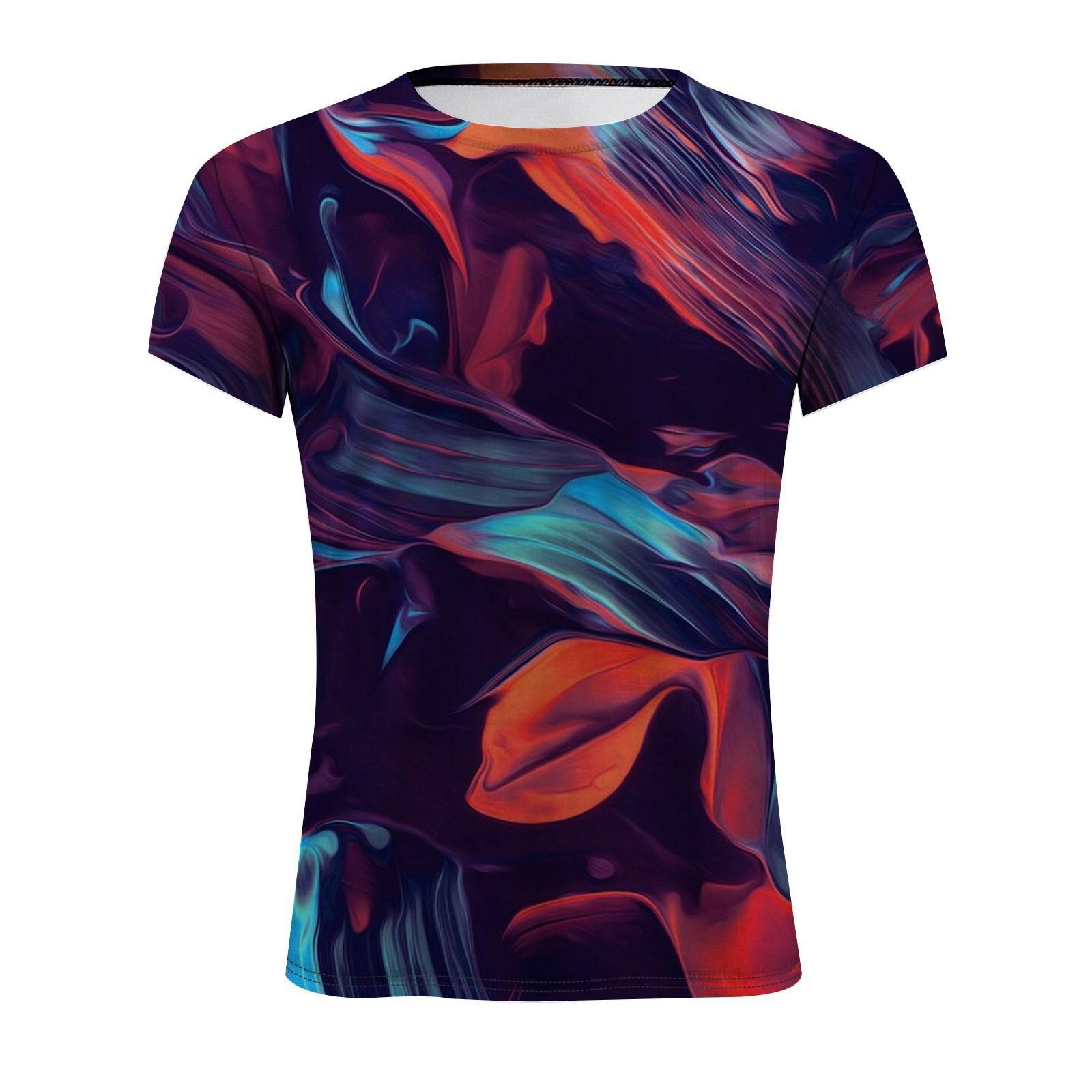 

Летняя европейская и американская 3D-цифровая печать с механическими элементами, мужская модная 3D-футболка с короткими рукавами 6XL