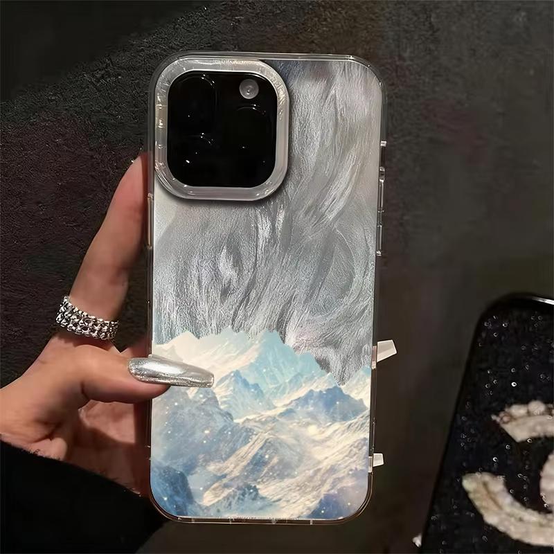Snow Mountain Scenery plume Phone Case For Samsung Galaxy S25 Ultra S24 S23 S22 S21 Plus S20 FE A15 A35 A55 Hard Back Cover