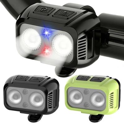Type-C Powered Night Cycling Safety Bicycle Light Rechargeable Bicycle Headlight Compact Design Easy Install for Night Riding