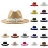 Trendy Hat Casual Men Women Pearled Wide Hat Cashmere Spring, Fall, Winter Travel Bowler Dress Hat