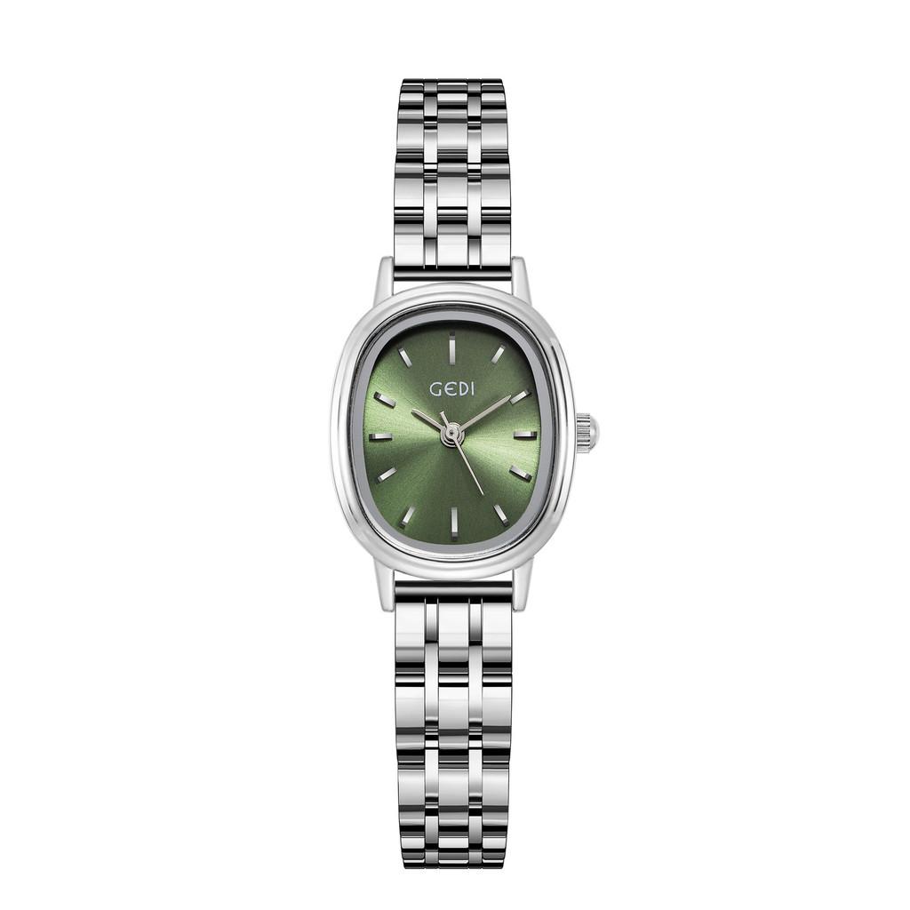Damen-Ovale Grüne Uhr Mit Quarzwerk Und Wasserdichtem Design Für Modische Damen