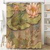 Bathroom Shower Curtain Floral Frog Nature Waterproof Decor Vintage Farmhouse Home Washroom Fabric