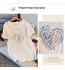 Übergröße Mid-Length Rundhals Kurzarm Schlankmachendes T-Shirt für Damen - Erhältlich in den Größen 200/300/350 jin, Stil 6503.