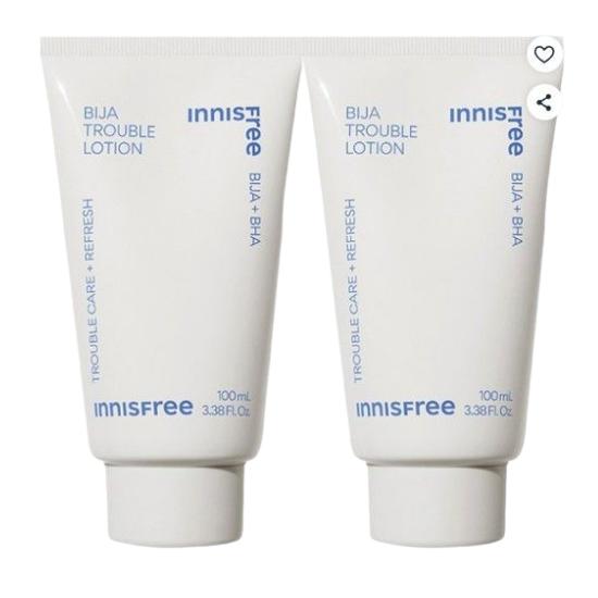 Innisfree Bija Trouble Lotion EX BHA Acne Care & Oil Control 100ml x 2