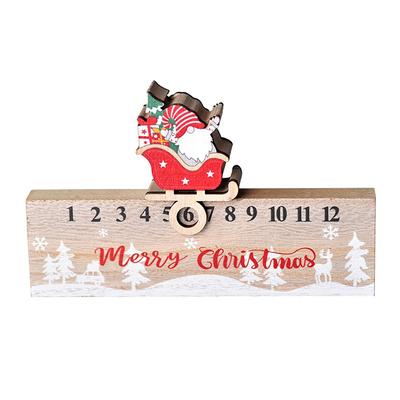 Wooden Christmas Countdown Calendar Creative Advent Calendar Decoration with Moving Blocks