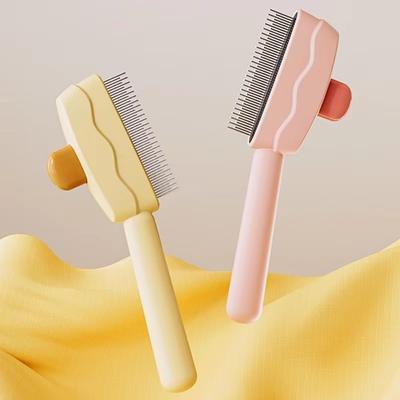 Ein-Knopf-Selbstreinigende Hundebürste Automatische Haarentfernung Massagefunktion Massierende Hundebürste Tierhaarentferner Tierpflege