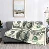 Benjamin Franklin 100-Dollar-Schein-Strickdecken, Fleece-Geldmuster, USA, warme Überwurfdecken für Auto, Sofa, Couch, Tagesdecke
