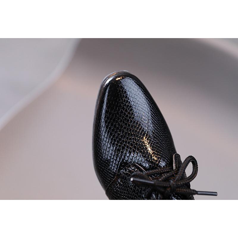 Scarpe in Pelle da Ragazzo Primavera e Autunno Nuove Stile Britannico Stringate Scarpe Singole per Bambini Scarpe Nere da Performance per Bambini e Studenti