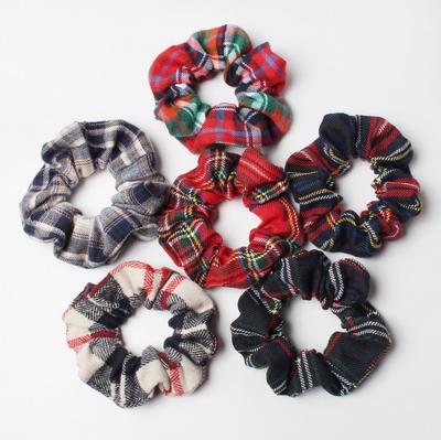 Set 2 Elastici Scrunchies a Quadri Autunno e Inverno Donna Elastici per Capelli Fasce per Capelli Ragazze Elastici per Coda di Cavallo Accessori per Capelli
