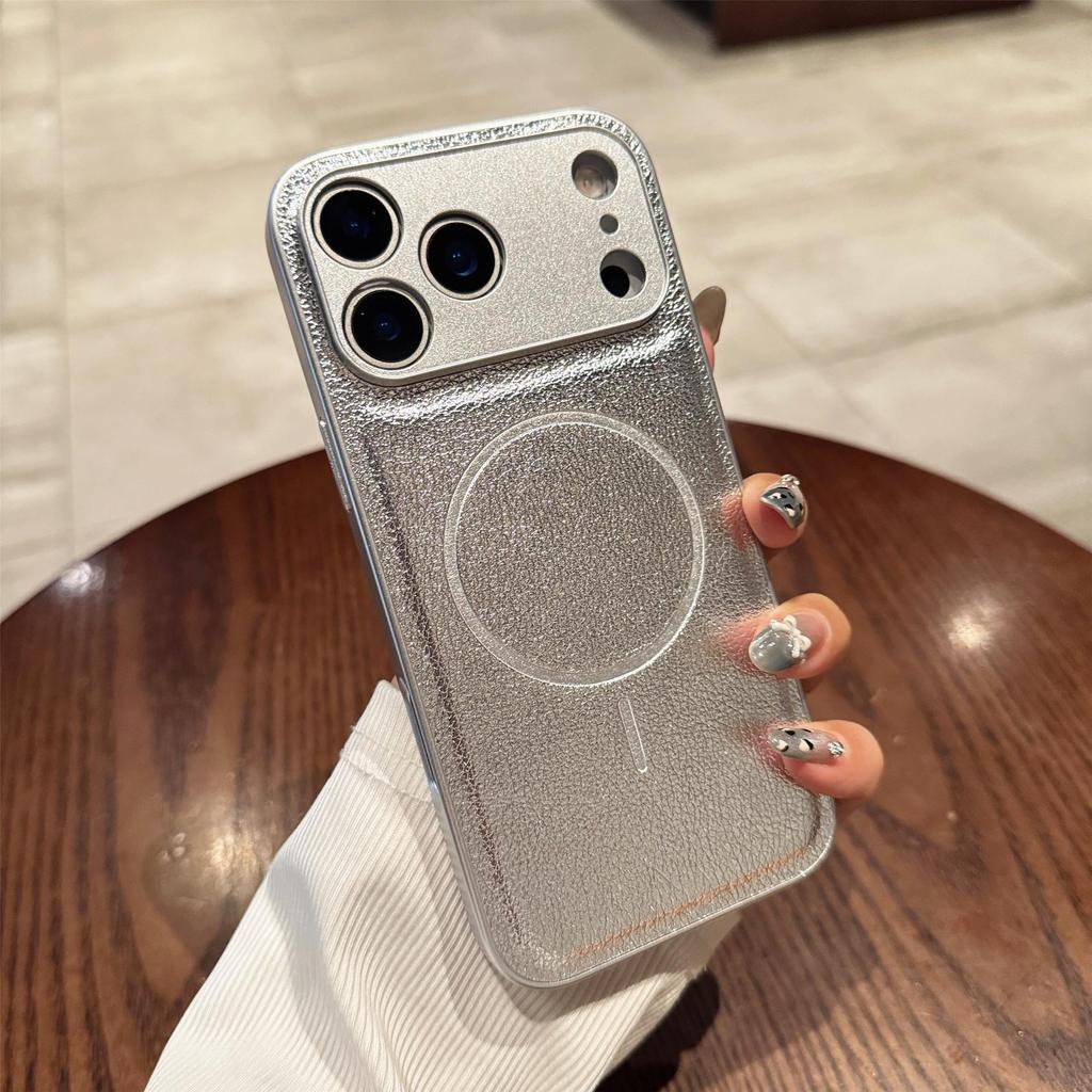 iPhone 16 Leather Case: Solid Color, Magnetic, Thin Ring, New Style, 17 Pro Max Compatibility, Cross-Border Drop-Shipping