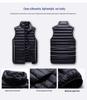 2024 Men's Two-Way Zipper Lightweight White Duck Down Vest - Winter Sports Casual Style