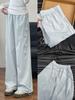 Women's Blue Quick-Dry High Waist Wide Leg Work Pants - Slimming, Petite, Casual Sportswear for Spring & Autumn 2026