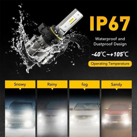 5202 H16 LED Fog Light Bulbs 6000K White 80W For 2007-2015 Chevy Silverado 1500