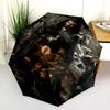 Key Flame Folding Umbrella Portable Suitable For All Seasons Three Folds Light Umbrella