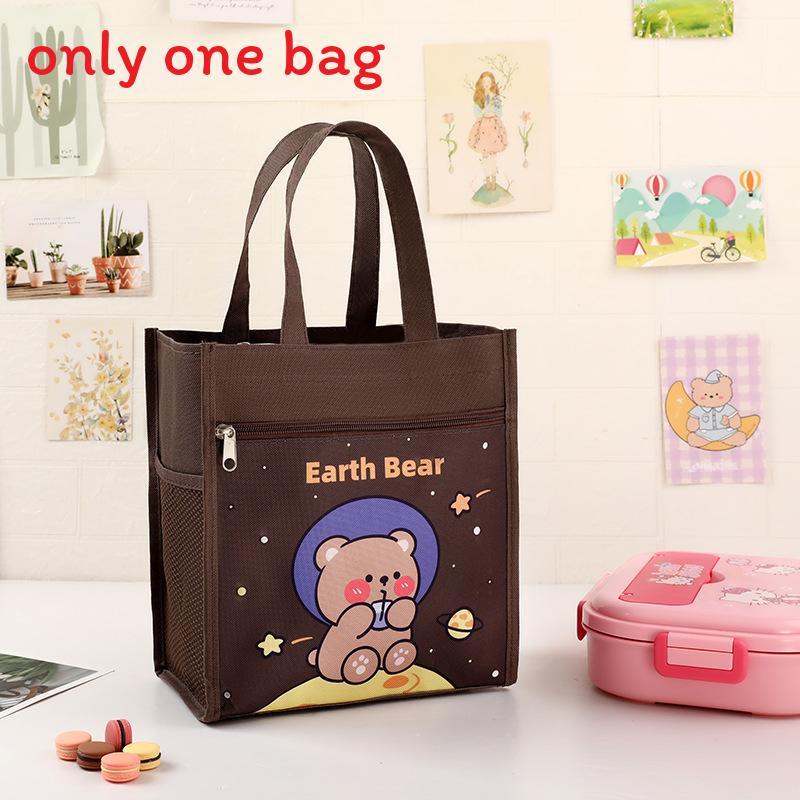 Childrens Cartoon Canvas Lunch Bag With Waterproof Handle For School And Travel