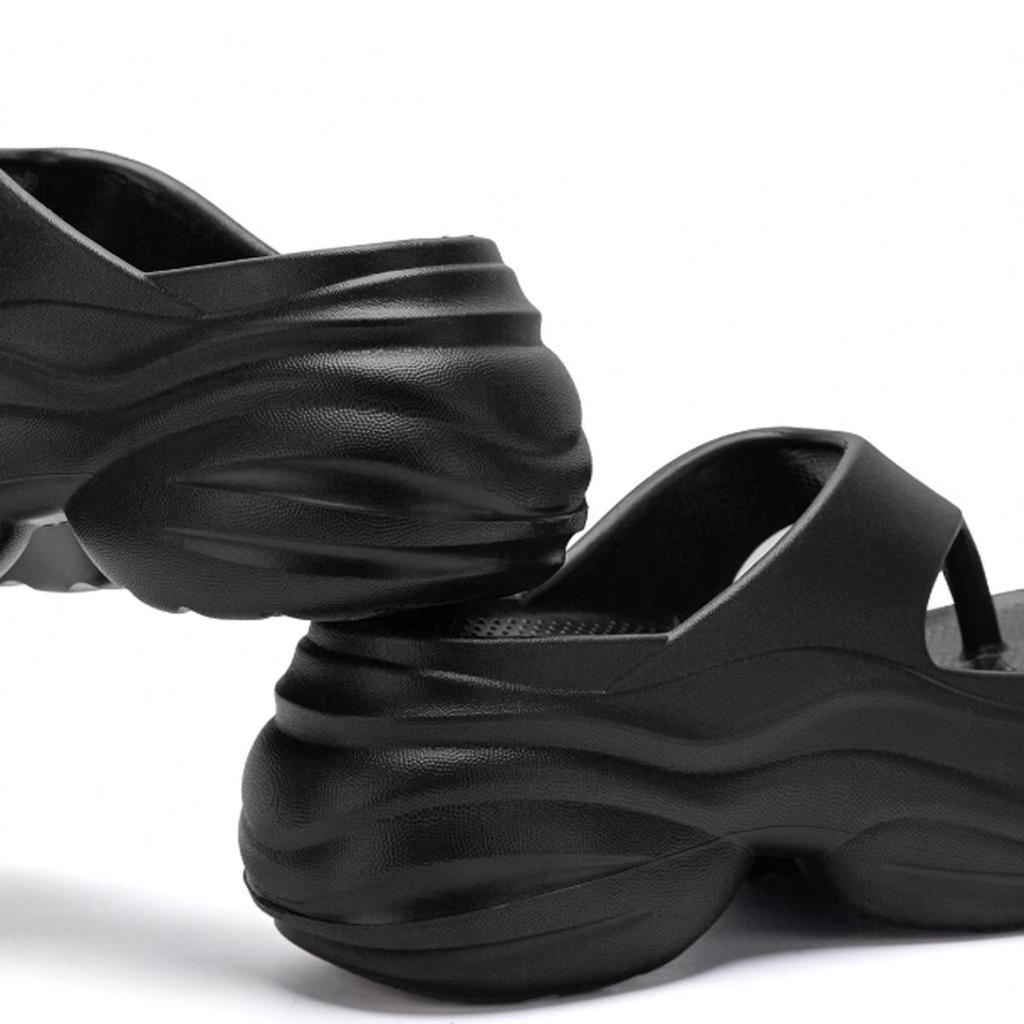 Damen Zehensteg-Plateau-Flip-Flops Sommer Leichte Weiche Sohle EVA-Slipper für Damen Dicke Sohle Rutschfest Strandschuhe Pantoletten