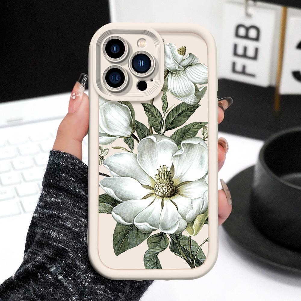 Magnolia Flower Phone Case For IPhone 13 12 11 Pro Max Mini 7 8 6 6S Plus X XS XR SE 2020 2022 Staircase Soft Cover