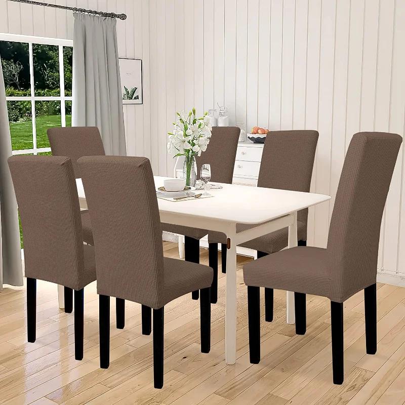Thickened Jacquard Chair Covers Backrest Adjustable Seat Covers Stretch Spandex Dining Room Table Extenble Chairs Pad Case 2024