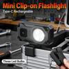 Hands-Free Magnetic Small Pocket Light 1200mah Rechargeable Portable Emergency LED Flashlight Repairs Collar Clip Lamp