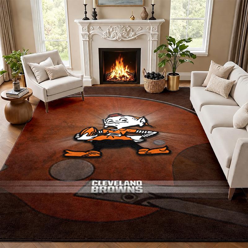 Cleveland Browns Carpet Door Mat for Living Room or Bedroom Protective Mat Under Chair Office Decoration Christmas Gift Birthday Present