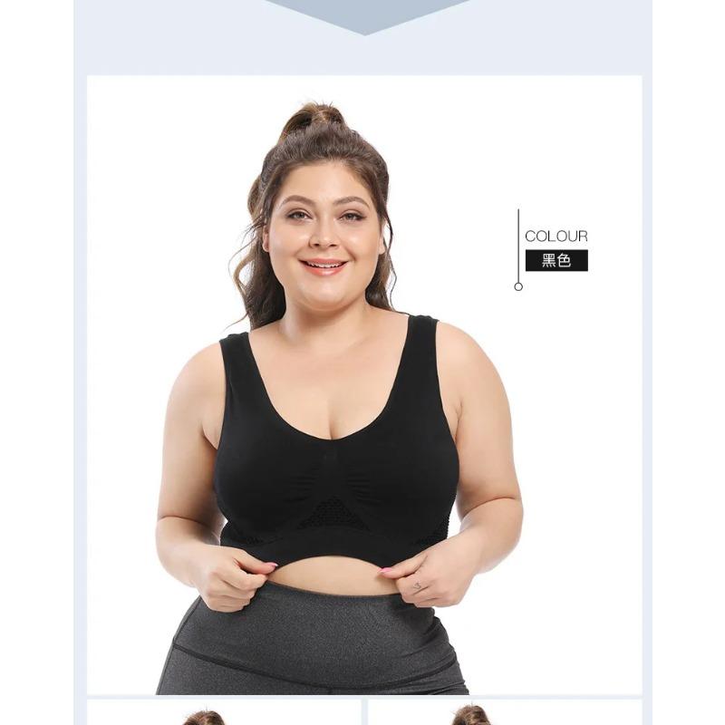 Sutiene sport pentru femei Sutien cu ochiuri de plasă, respirabil, pentru femei, dimensiuni mari, pentru alergare, fitness, top, lenjerie de corp, lenjerie sexy