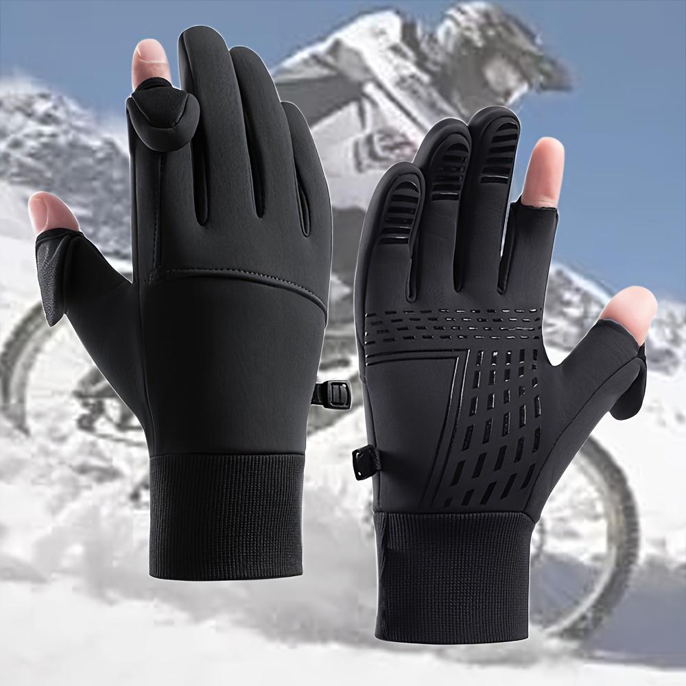 

Men s Winter Windproof Warm Gloves Cold-proof Touchscreen Cycling Gloves Unisex Outdoor Sports Running Skiing Gloves Flip Open Two Finger Gloves XL