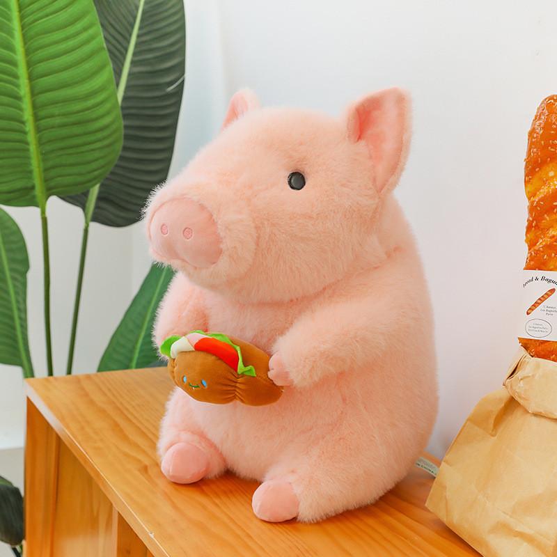 Pig Hamburger Doodle Doll Plush Toy Girl Child Sooth Cute Greedy Doll Gifts