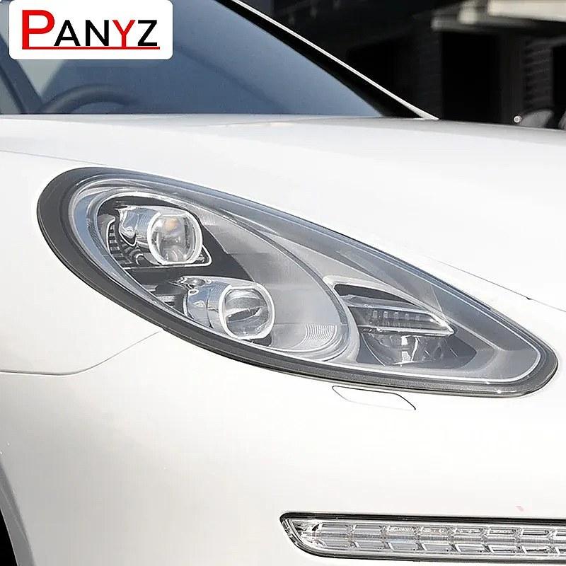 2 Pcs Car Headlight Protective Film Smoked Black Tint Wrap Vinyl Transparent TPU Sticker For Porsche Panamera 970 2014 2015 2016