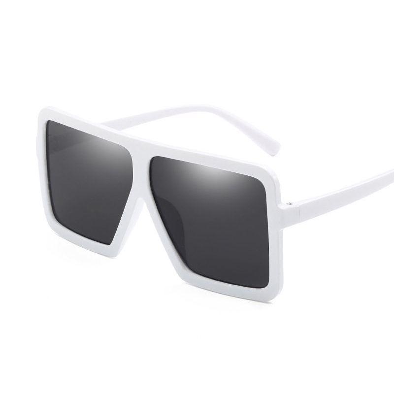 Women's Flat Top Large Steampunk Square Frame Oversize Sunglasses With Uv Protection