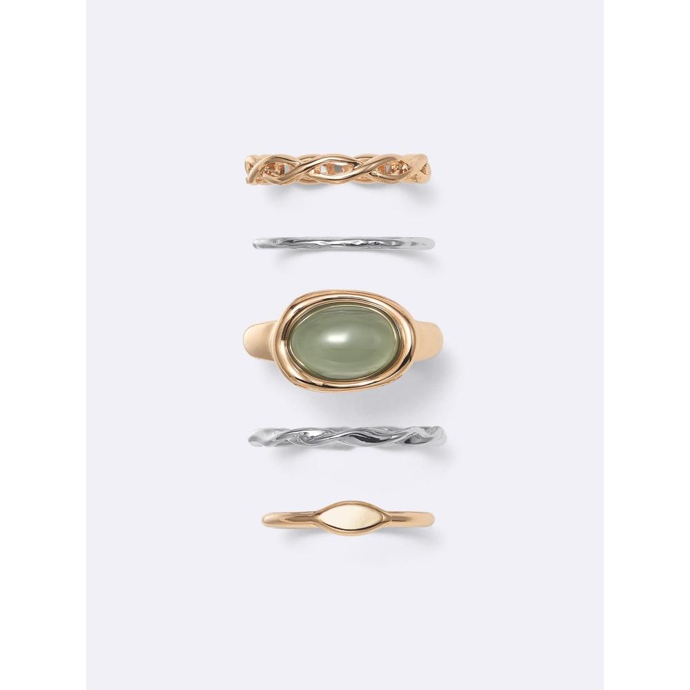 GU by Uniqlo Stone   Metal Ring 5p