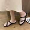 Women's Summer Square Toe Wedge Heel Slippers - Fairy Style, Non-slip, Home & Outwear Sandals
