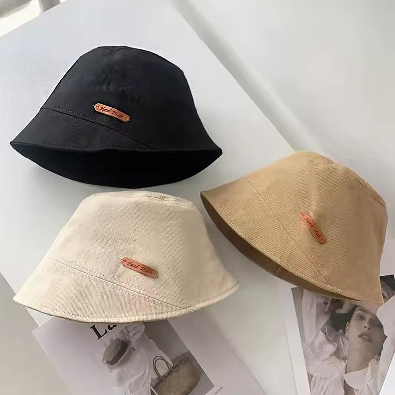 Simple Women Bucket Hat Fashion Solid Color Foldable Bucket Hats Fisherman Hats Female Sun Protect Basin Cap