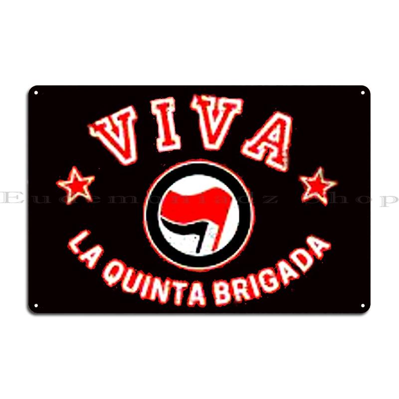 Spanish Civil War Anarchist Metal Plaque Club Bar Home Iron Cave Classic Fsln Sandino Tin Sign Poster