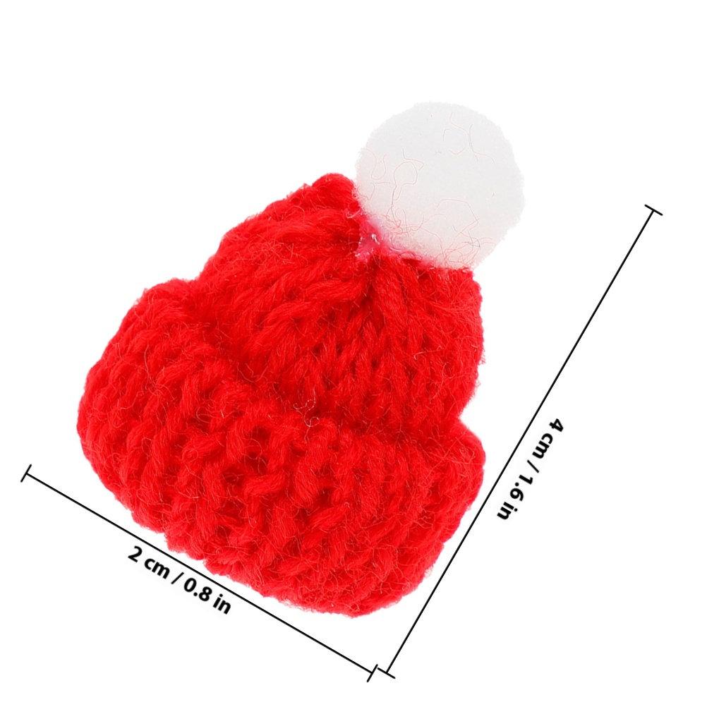 

20Pcs Christmas Mini Hats Red Knitted Craft Kit Holiday Decoration Accessories Christmas Tree Ornaments Party Hats other