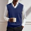 Maglione lavorato a maglia senza maniche con scollo a V da uomo