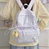 Schoolbag cute schoolbag female junior high school Mori backpack niche high value small fresh ins plaid light multi-compartment backpack