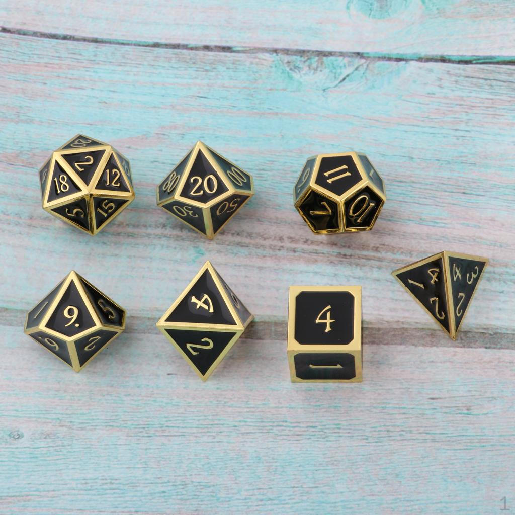 

7 шт. Многогранные настольные игры D&D RPG MTG — черные, 16 мм