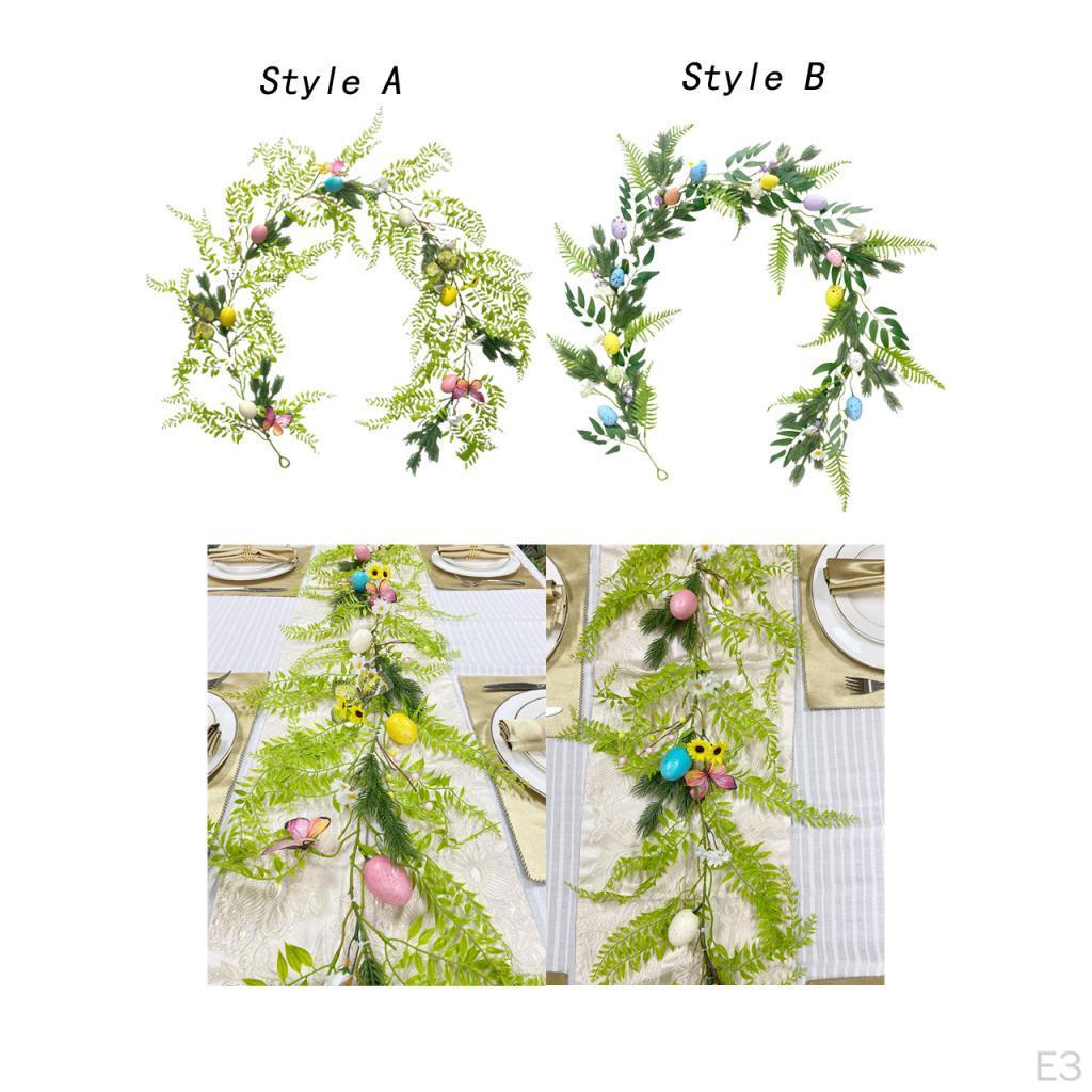 Easter Eggs Garland Hanging Decoration Colorful Egg Wreath Artificial for