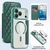 Luxury Business Magnetic Cards Solt Wallet Flip Case For iPhone 17 Pro Max 16 Plus 15 14 13 12 11 Kickstand For Magsafe Cover