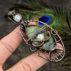 Labradorite, Moonstone Copper Wire Wrap Jewelry Pendant 2.44" l2R56