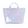 Stylish Striped Pvc Tote Bag Large-capacity Handbag Lightweight Portable Travel Shoulder Bag Casual Waterproof Shopping Bag